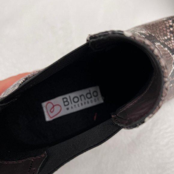 NIB $165 Steve Madden Waterproof Emelia Leather Bootie in Snakeskin Design 7.5 - Picture 9 of 12